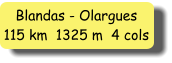 Blandas - Olargues 115 km  1325 m  4 cols