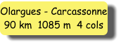 Olargues - Carcassonne 90 km  1085 m  4 cols