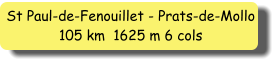 St Paul-de-Fenouillet - Prats-de-Mollo 105 km  1625 m 6 cols