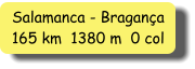 Salamanca - Bragança 165 km  1380 m  0 col