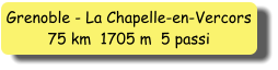 Grenoble - La Chapelle-en-Vercors 75 km  1705 m  5 passi