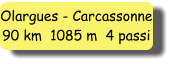 Olargues - Carcassonne 90 km  1085 m  4 passi