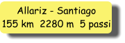 Allariz - Santiago 155 km  2280 m  5 passi